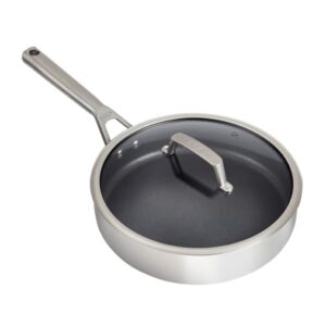 Ninja ZEROSTICK Stainless Steel 26cm Sauté Pan with Lid - C60126UK